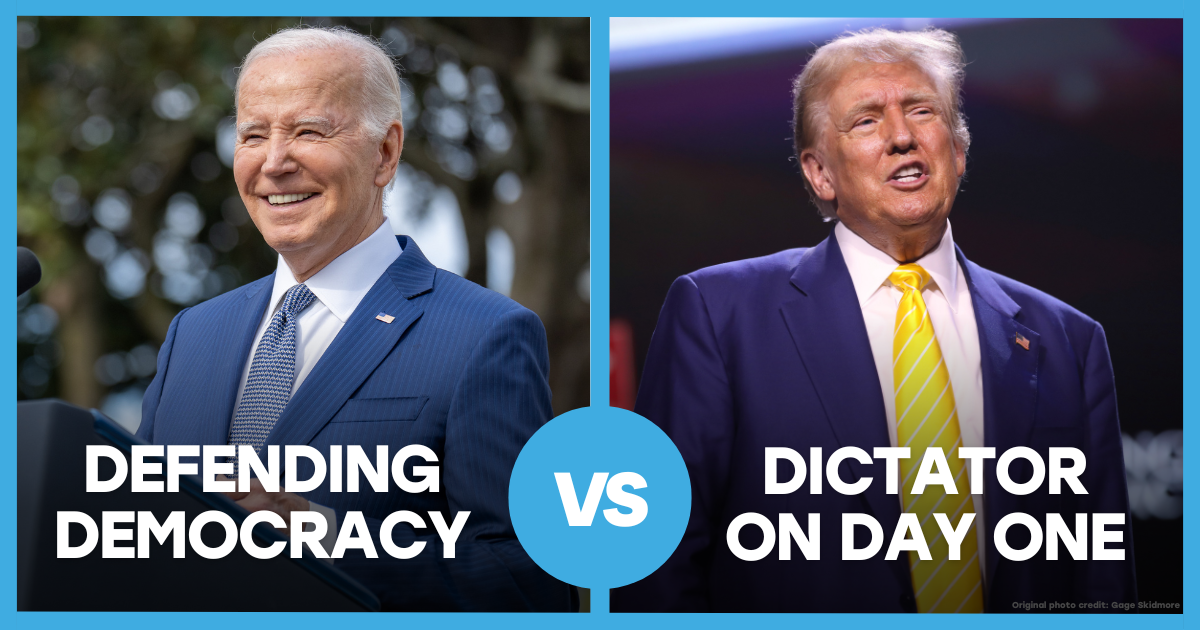 Biden ''Defending Democracy'' Vs. Trump ''Dictator on Day One''