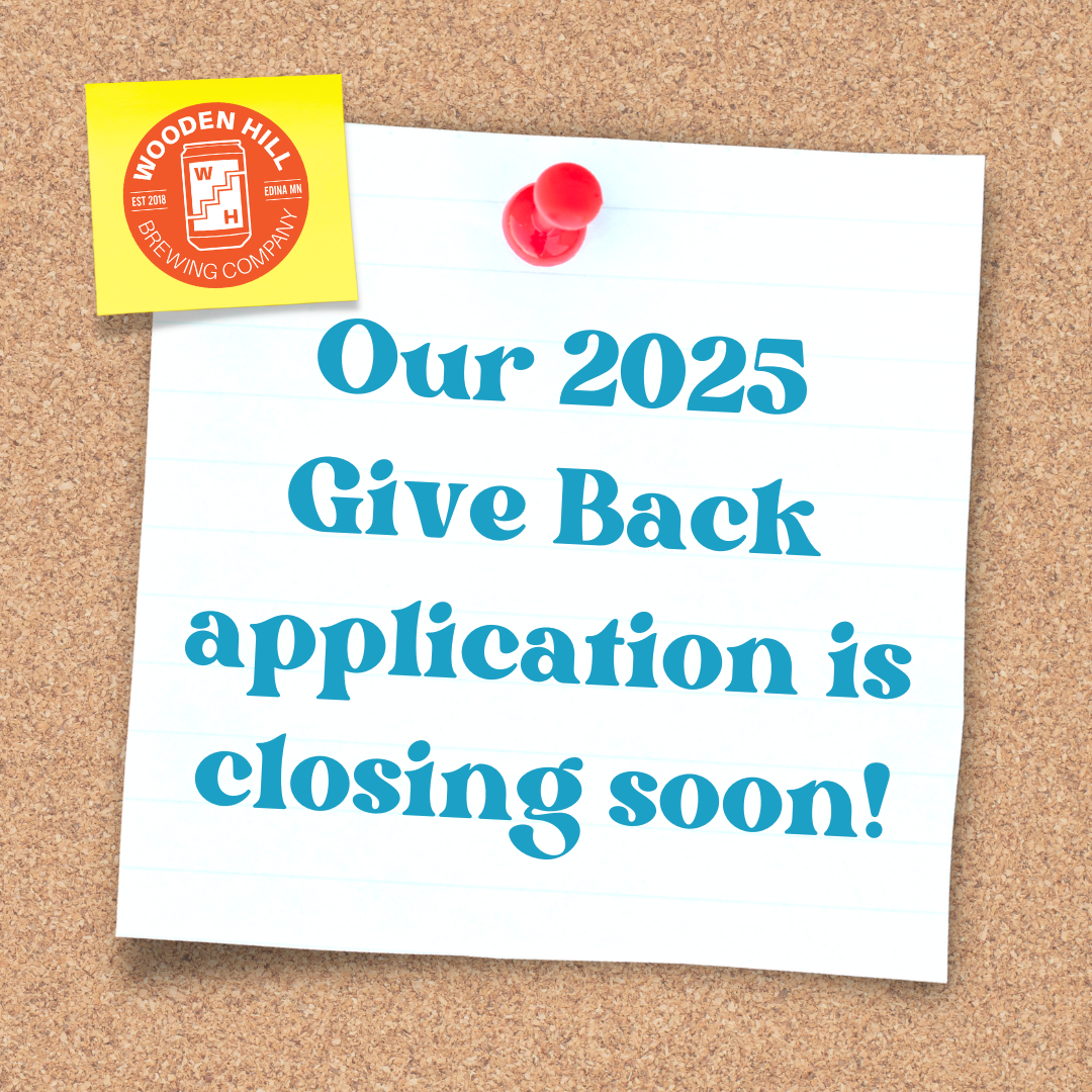 graphic of a bulletin board posted "our 2025 give back application is closing soon!" 