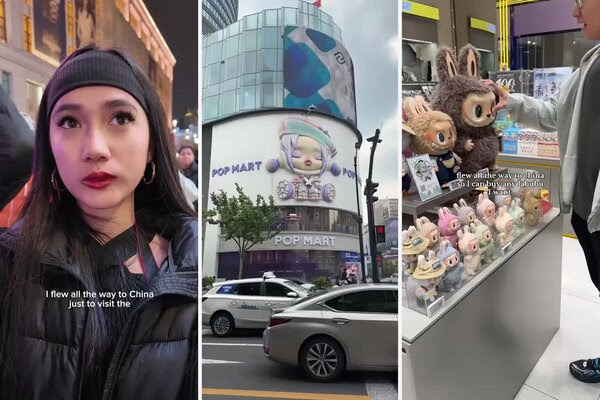 TikTok上的內容創作者分享了他們參觀中國泡泡瑪特商店的經驗。
