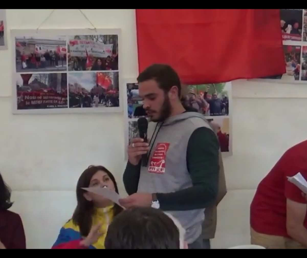 Allocution du représentant JRCF lors du meeting internationaliste (Fête de l'Humanité 2017)