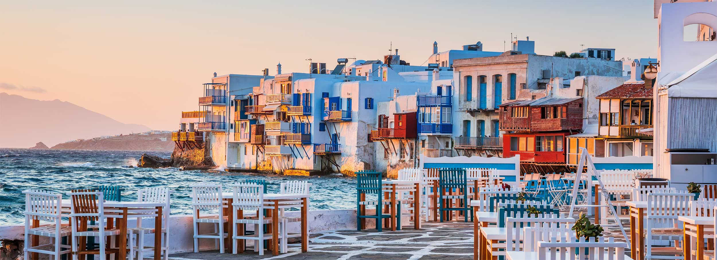 Mykonos Island waterfront.