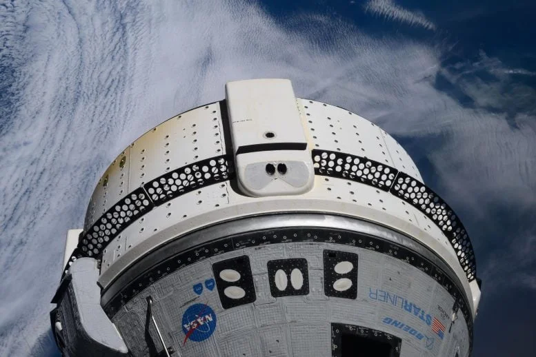 Boeing Starliner Spacecraft Docked to ISS Above Atlantic Ocean