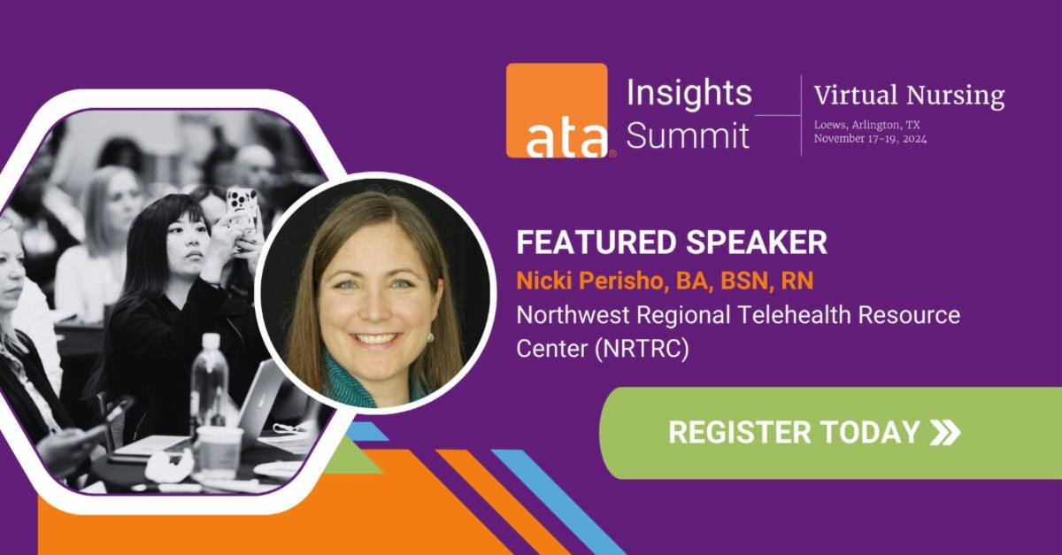 Image shows featured speaker Nicki Perisho and logo for ATA