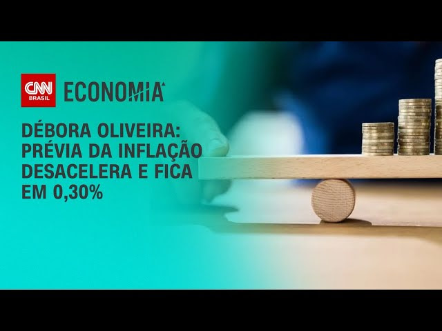 Débora Oliveira: Prévia da inflação desacelera e fica em 0,30% | LIVE