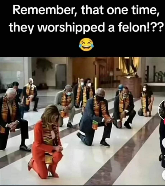 Democrats kneeling for George Floyd.