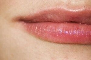 close up of woman's lips