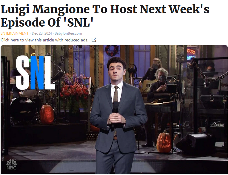 Joke Headline for SNL.