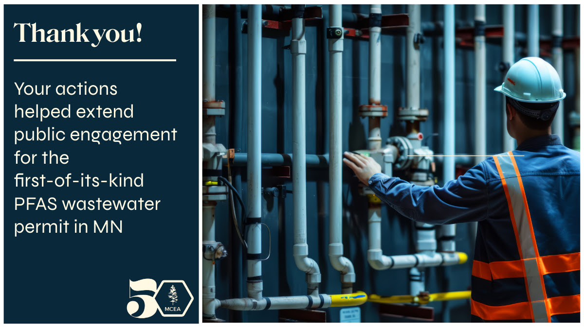 a man in a hard hat and vest in front of pipes with the words thank you