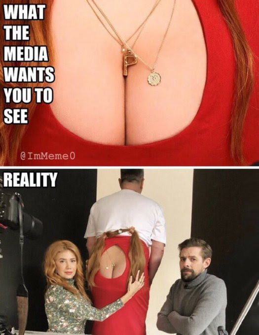 Meme showing a butt looking like breasts.