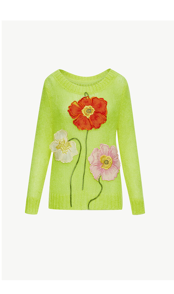 PAINTED POPPIES OVERSIZED PULLOVER