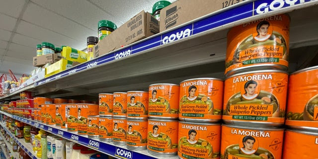 Goya food products are seen in a supermarket in Los Angeles, California, U.S., July 10, 2020.  REUTERS/Lucy Nicholson