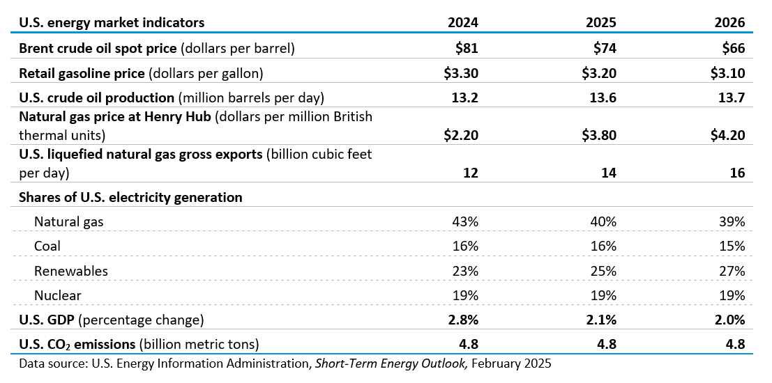 U.S. energy market indicators
