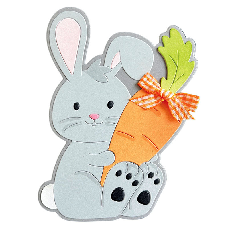 Image of Bunny & Carrot A2 Shaped Card Fold-it Die Set of 4