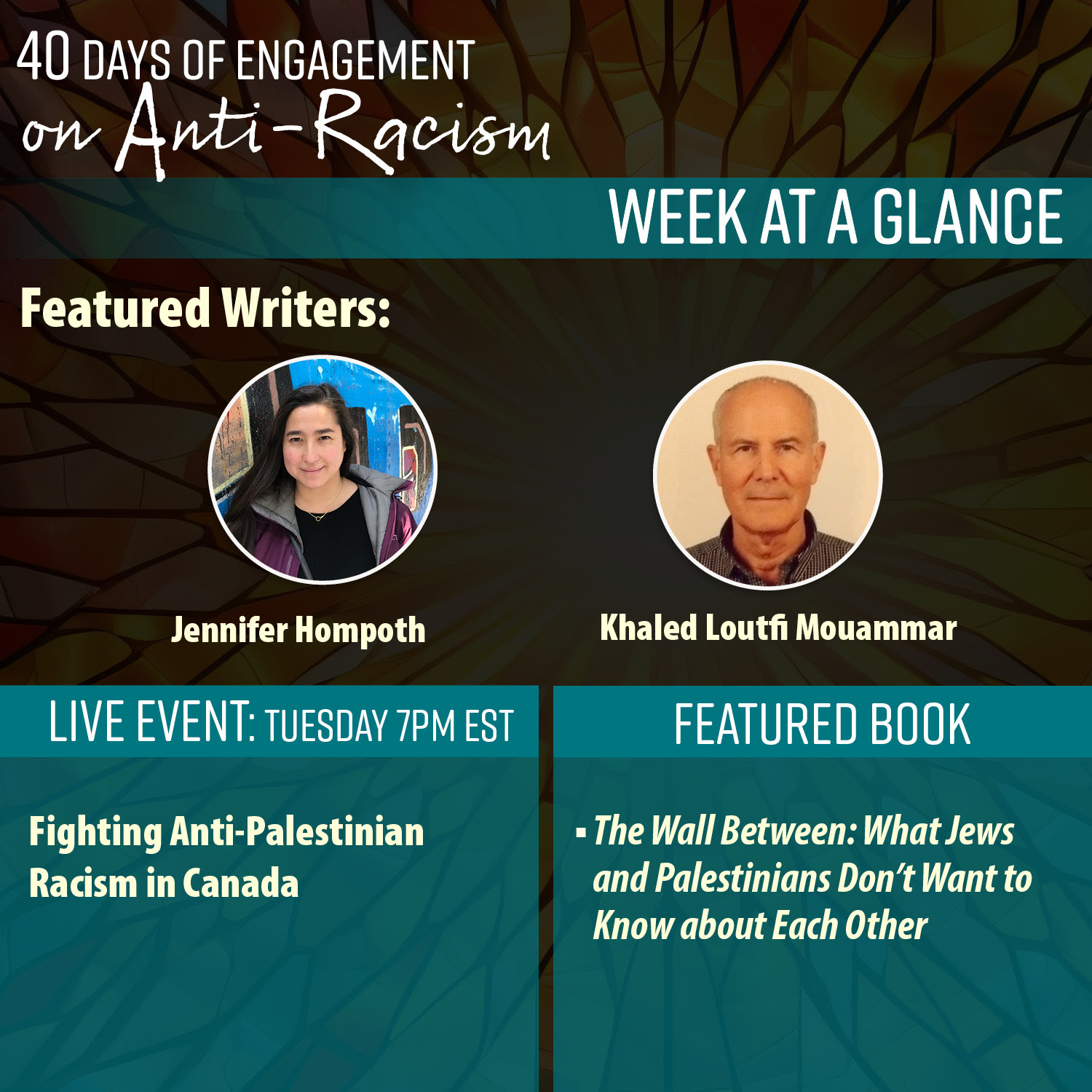 40 Days of Engagement on Anti-Racism week at a glance