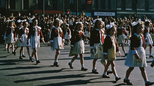 On the march: St Patrick's Day parade in Dublin in 1955. Photo: Bert Hardy/Picture Post/Hulton Archive/Getty Images