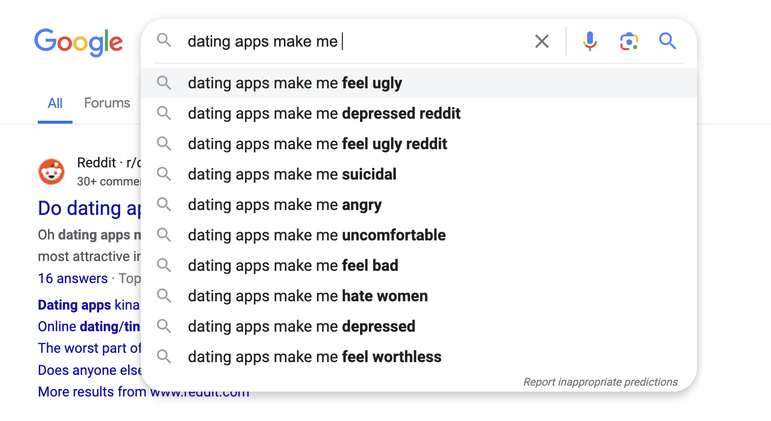 google search results