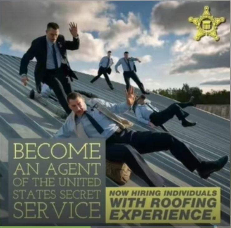 Secret Service post asking for agents with roof experience.