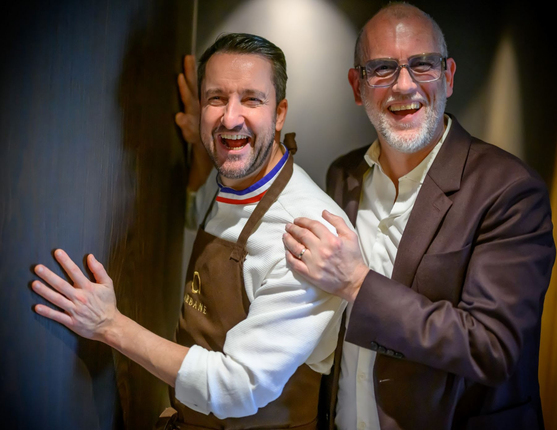 Jean-Philippe Thomas et le chef du restaurant Arbane, Philippe Mille.