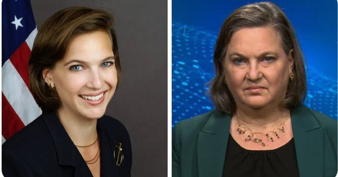 Before and after picture of Victoria Nuland.