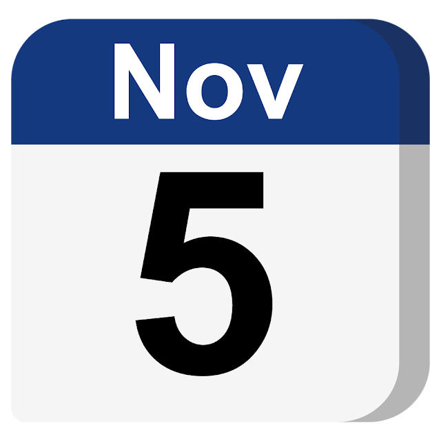 Calendar that shows November 5