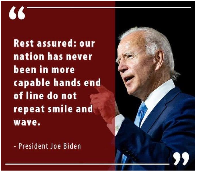 Meme showing Biden quoting from a prompter.