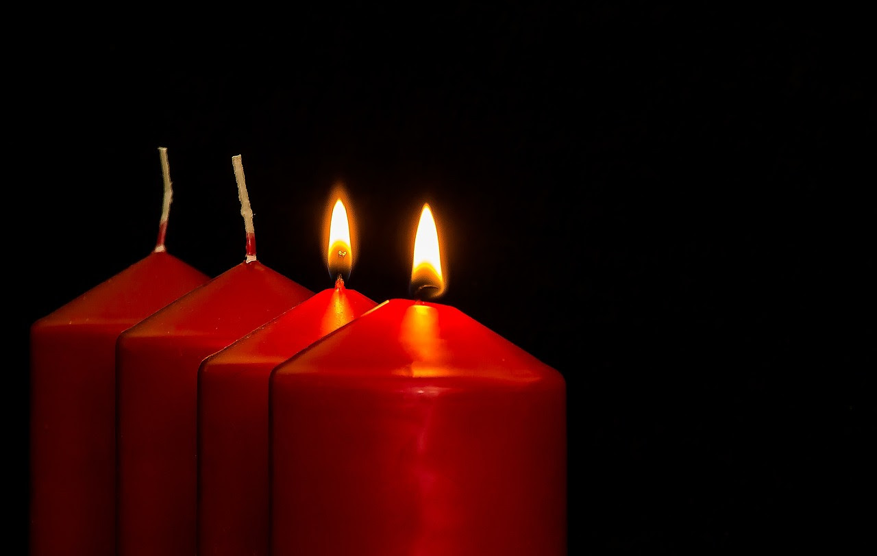 Two Advent candles