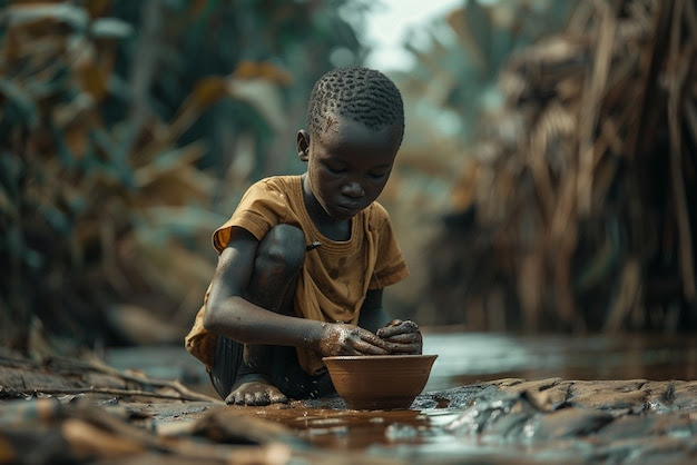 Child doing artisanal work