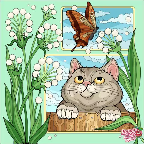 Cat-Butterfly-Coloring