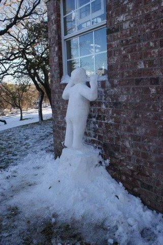 Snowman-Peeking-In