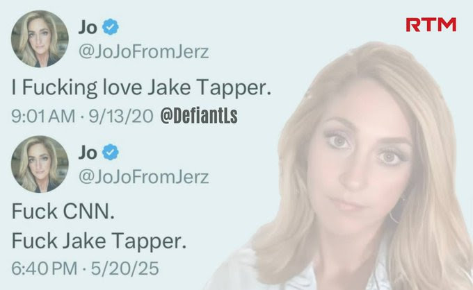 Hypocrite JoJo from Jerz who love Jake Tapper then hates him.