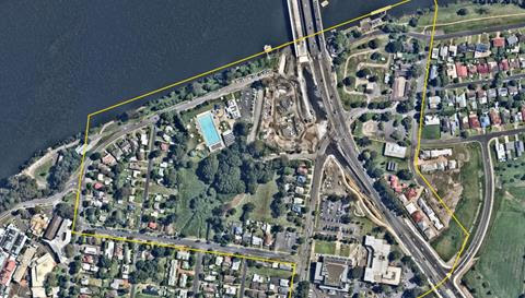 Ariel view of Nowra riverfront
