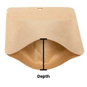 The depth is measured by how big the gusset expands. 