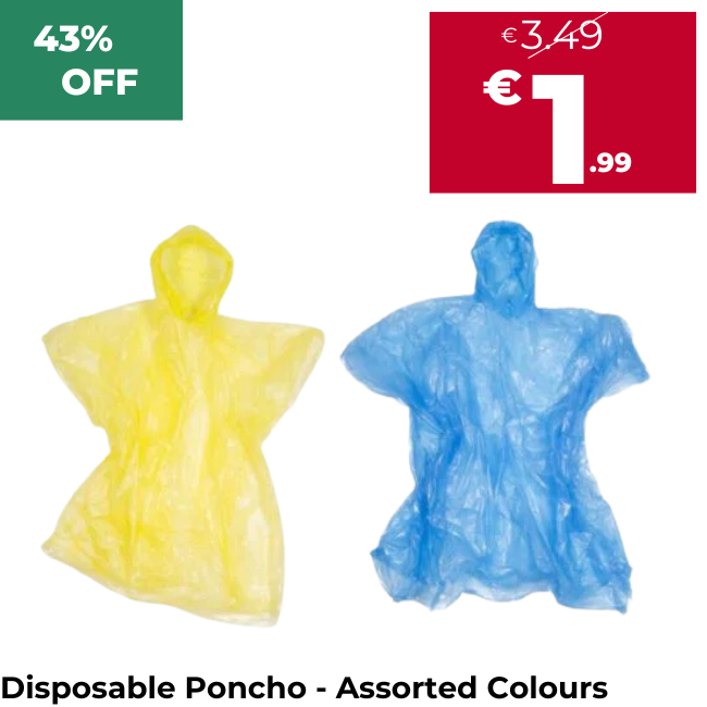 Disposable Poncho - Assorted Colours