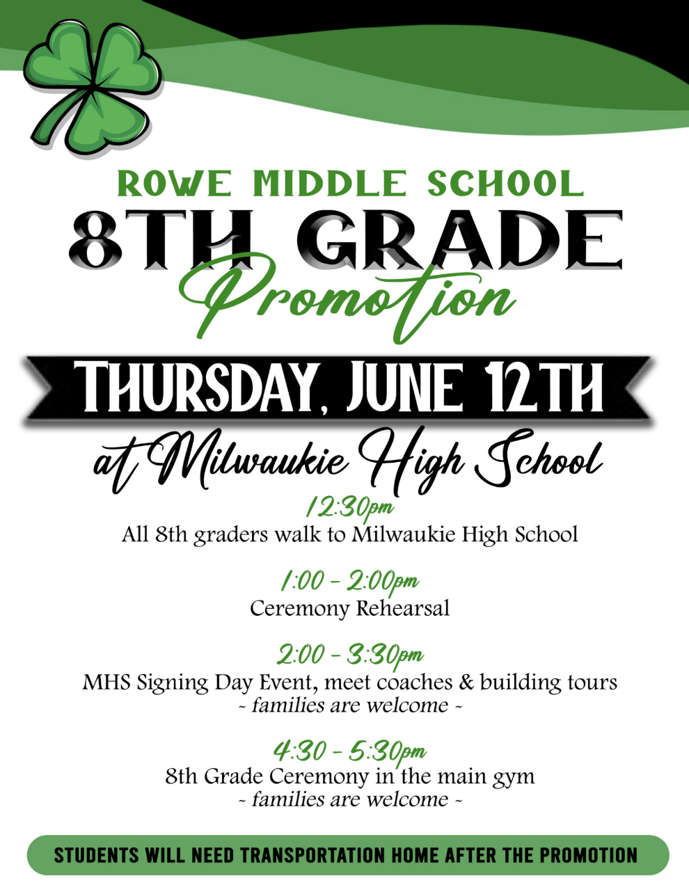 8th Grade promotion flier
