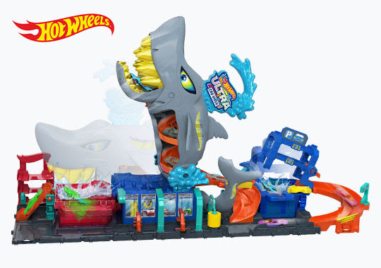 Hot Wheels City Lets Race Netflix - Ultra Shark Car Wash Set