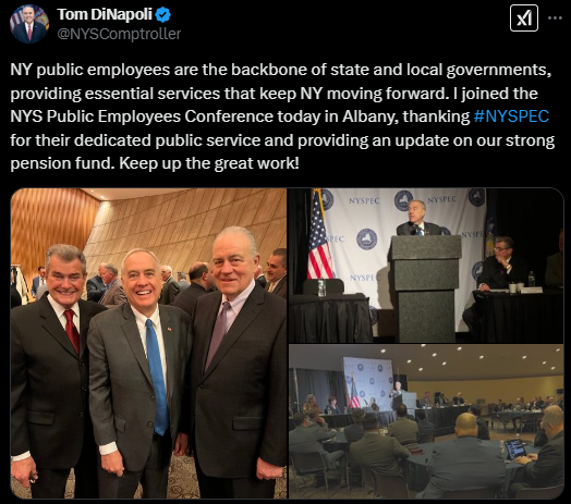 Comptroller DiNapoli attended the NYS Public Employees Conference post on X