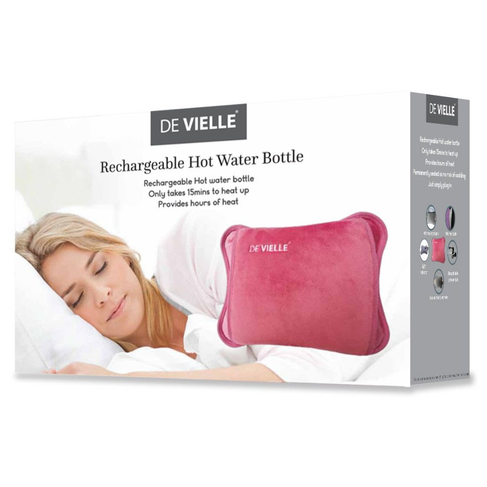 Image of De Vielle Luxury Rechargeable Electric Hot Water Bottle - Pink