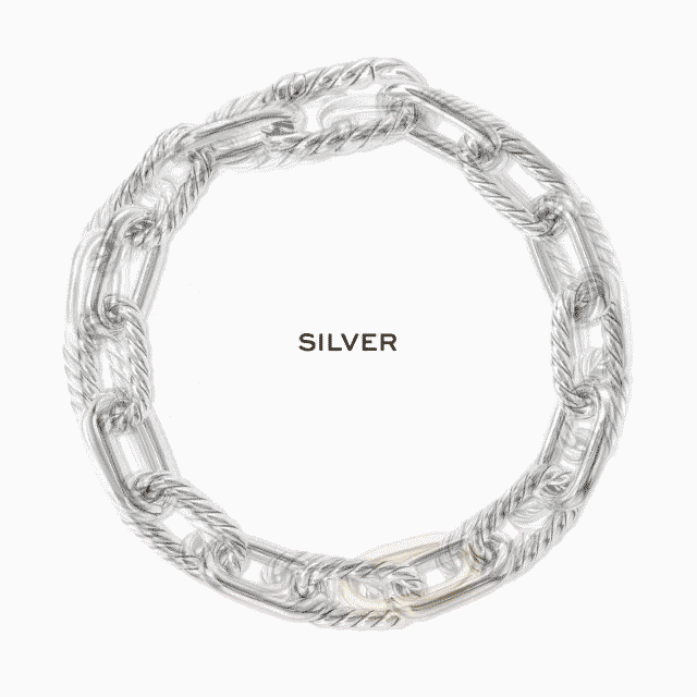 Lexington, Up Close: Links symbolize everlasting love. Lexington’s are distinguished by a mix of smooth and Cabled precious metal, each one hand-finished. Shop Now.