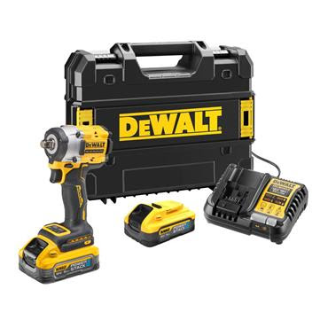 Image of DEWALT DCF921H2T 18v XR Powerstack 1/2 Inch Compact Impact Wrench Hog Ring, 2 x 5.0Ah Batteries