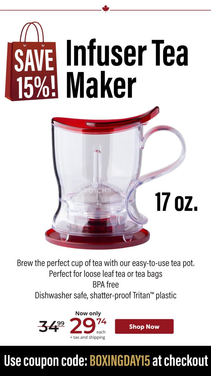 SAVE 15%! Infuser Tea Maker