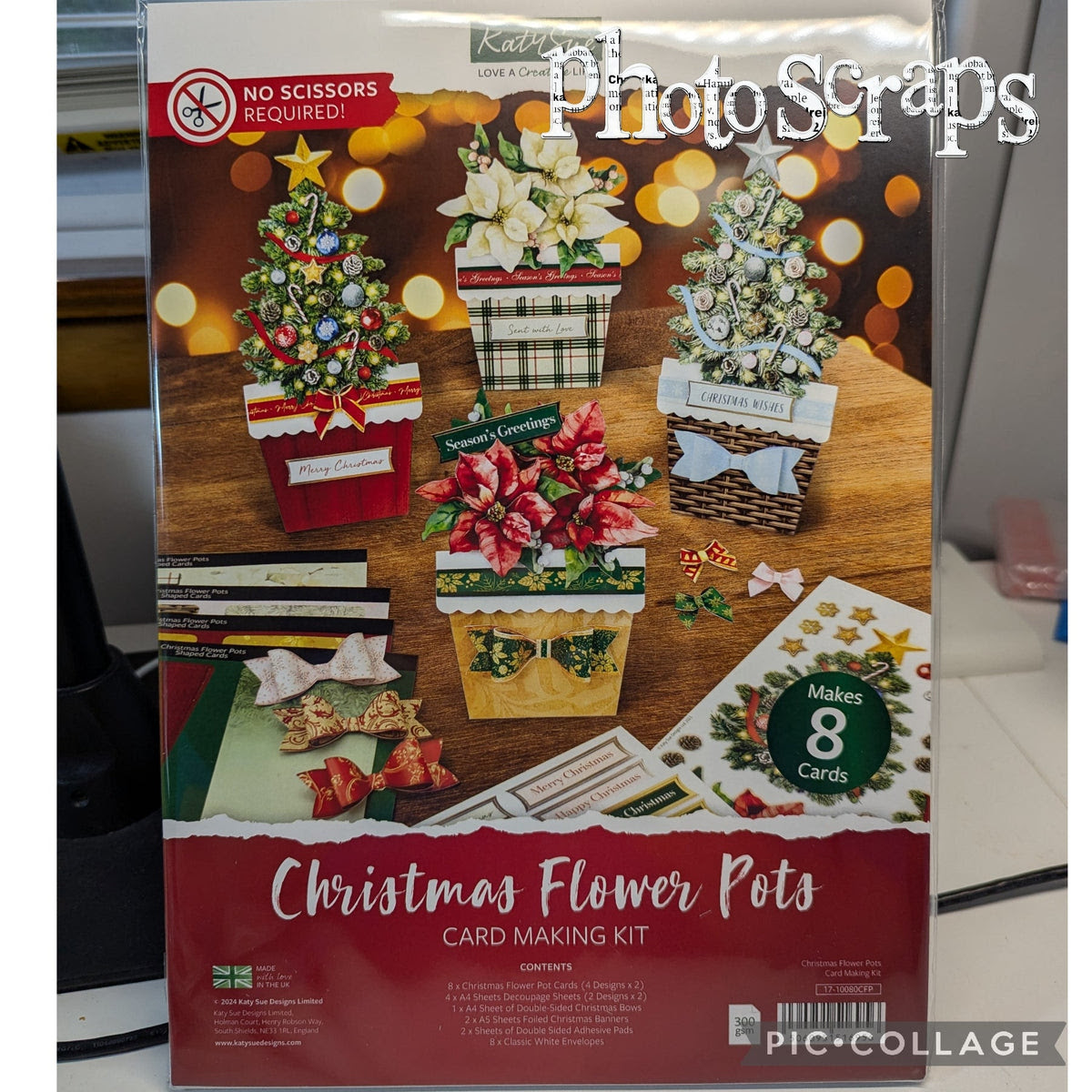 Christmas Flower Pots Card Making Kit from Katy Sue Designs