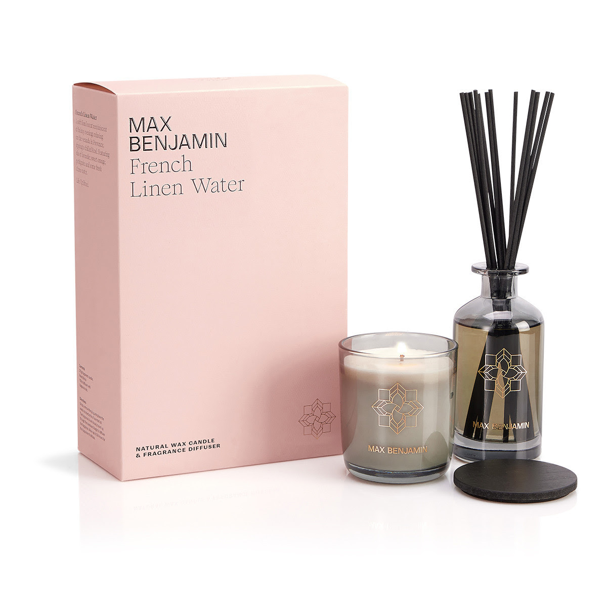 Image of French Linen Water Candle & Diffuser Gift Set