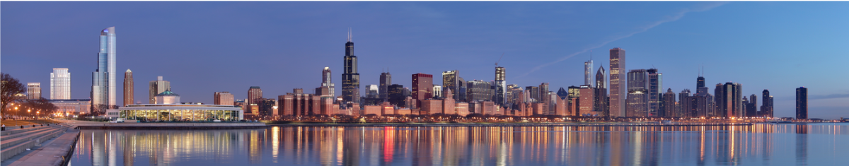 Decorative Banner of Chicago skyline.