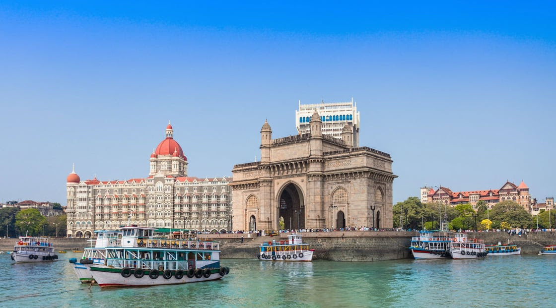 Mumbai's Taj hotel and gateway of India