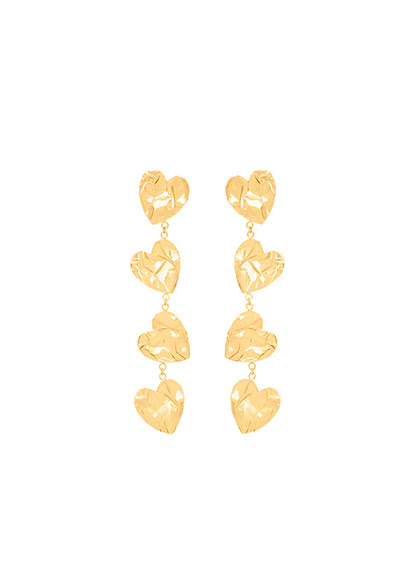 CRUSHED HEART DROP EARRINGS