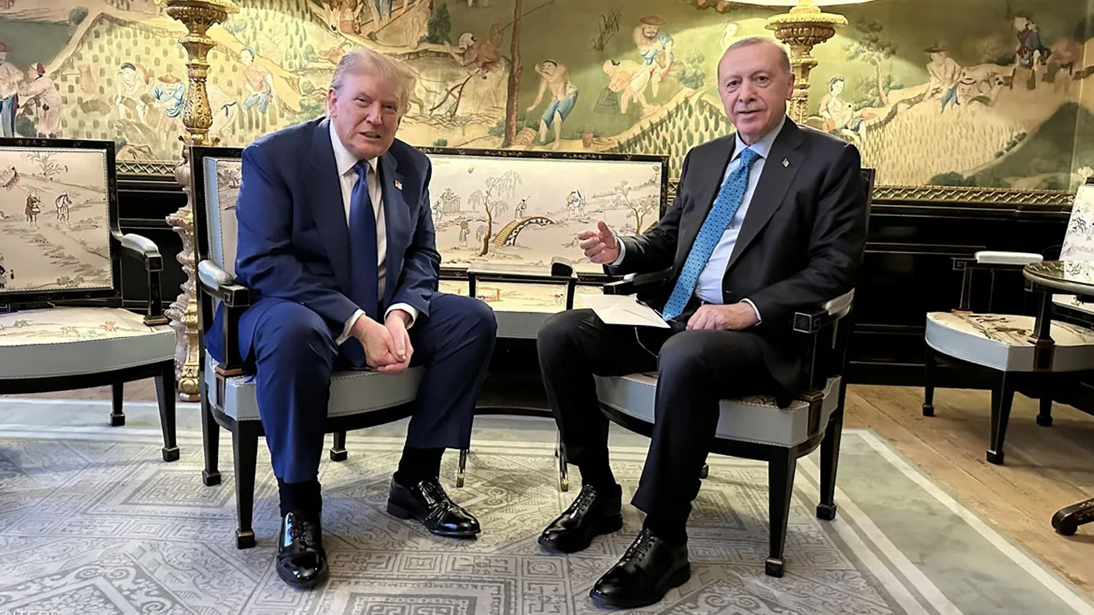Turkish President Recep Tayyip Erdogan, (R), with US President Donald Trump, The Hague, June 24, 2025. (Photo: AA)