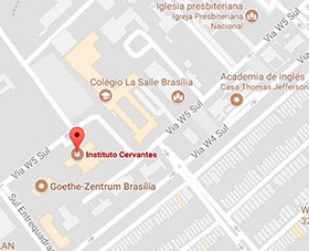 Mapa de localização do Instituto Cervantes do Brasilia