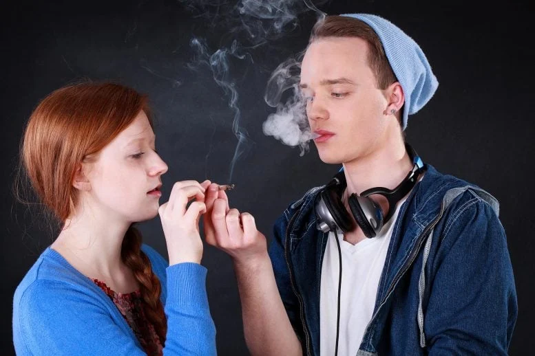 Young People Smoking Marijuana