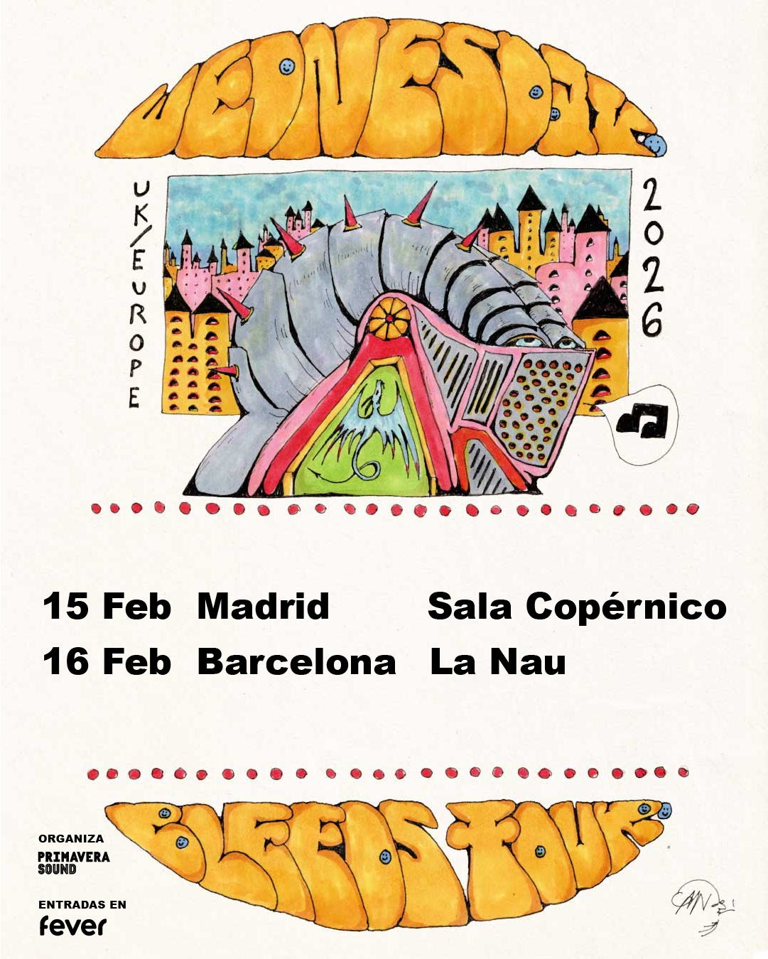 Wednesday actuarán en España en febrero de 2026