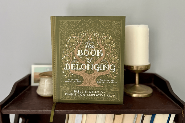 ‘The Book of Belonging,’ written by Mariko Clark and illustrated by Rachel Eleanor, sits on a shelf